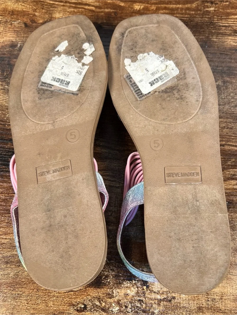 Steve Madden Sandals Butterfly Rainbow Sparkle JCaptive Thong Toe Sling Back 5 - Picture 8 of 10